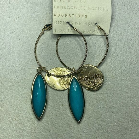 Anthropologie Melinda Charm Hoop Earrings - Picture 2 of 5
